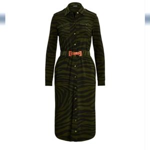 Ralph LaurenZebra-Print Stretch Jersey Shirtdress